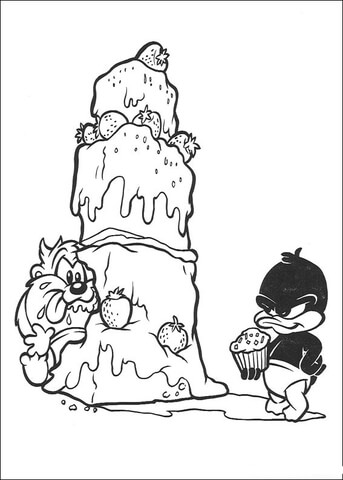 Taz And Daffy  Coloring Page